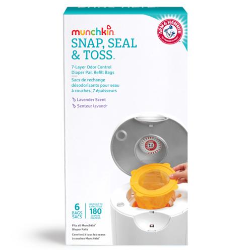  MUNCHKIN ARM & HAMMER DIAPER PAIL SNAP AND SEAL TOSS REFILL BAGS 6 COUNT